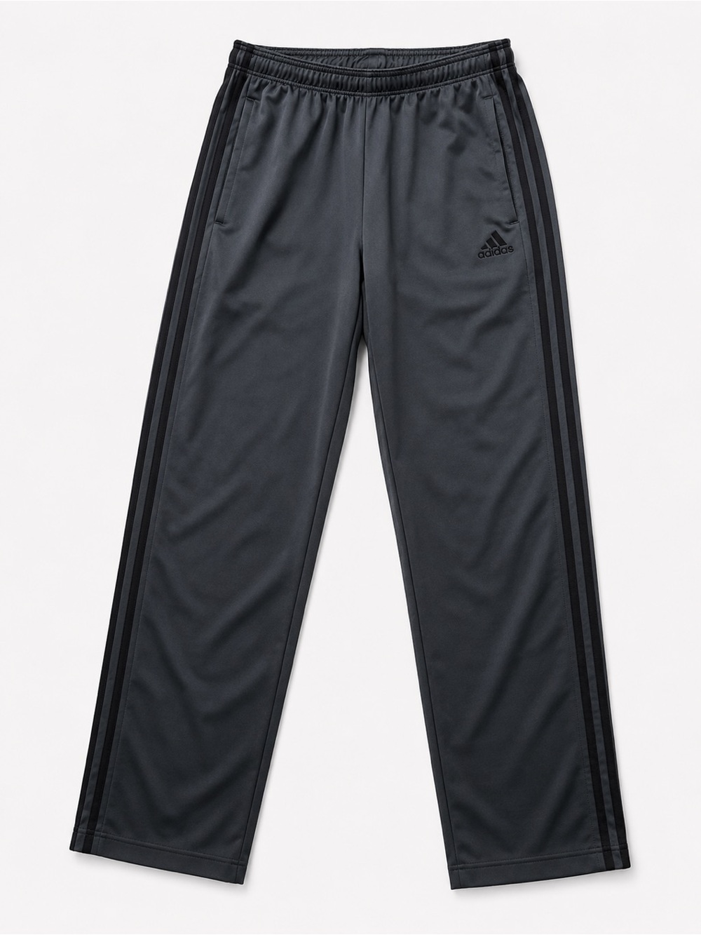 Adidas Men's Black Track Pants gray black stripes size large‎